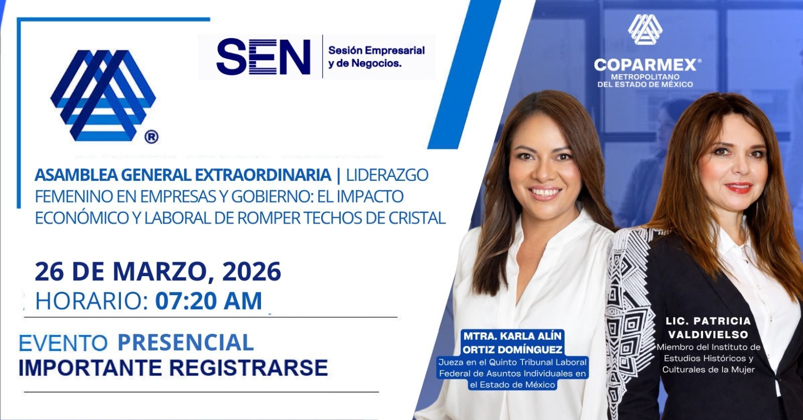 Asamblea General Extraordinaria- Liderazgo Femenino en Empresas y Gobierno: El Impacto Económico y Laboral de Romper Techos de Cristal